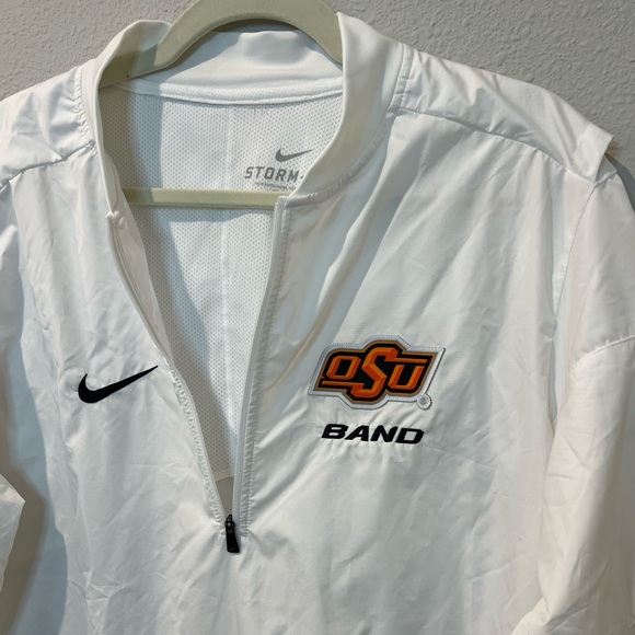 Oklahoma State Cowboys White Jacket Mens M Nike Storm Fit 1/4 Zipper - Picture 9 of 13